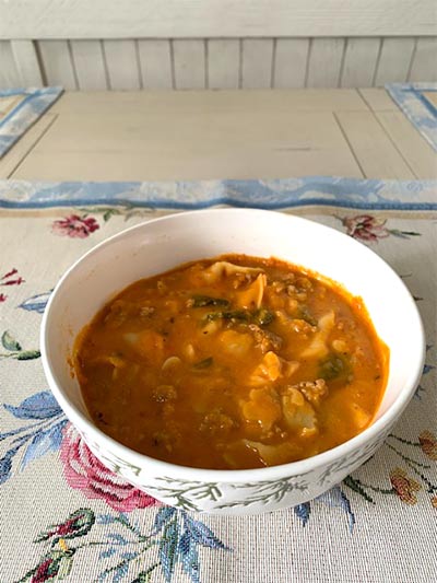Our Family’s Favorite Sausage, Squash, and Tortellini Soup